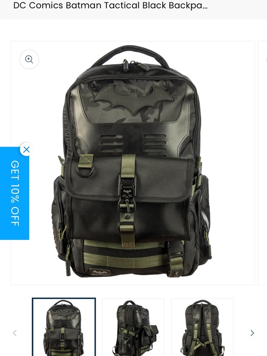 DC Comics Other - DC Comics Batman Black and Olive Tactical Backpack for Men